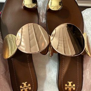 Tory burch patos striped disk sandal hot sale